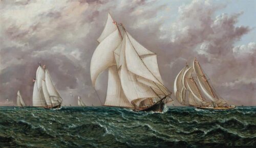 La course de yachts - James E. Buttersworth - Reproductions de tableaux et peintures haut de gamme