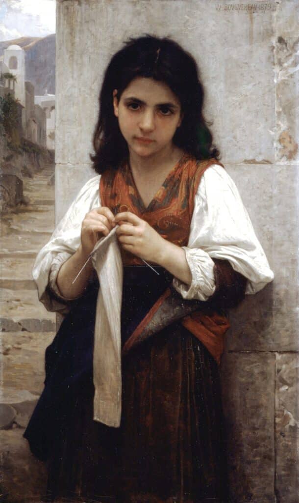 Little Knitter - William Bouguereau