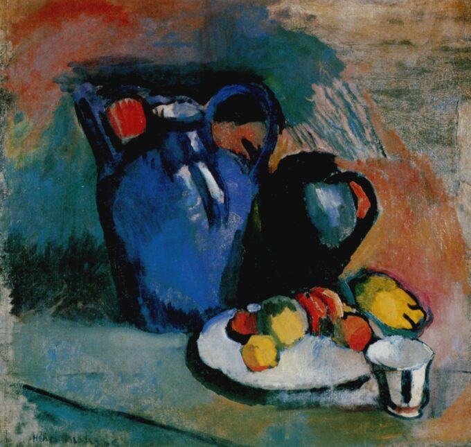 Still Life with a Blue Pitcher - Matisse Oil Painting Reproduction