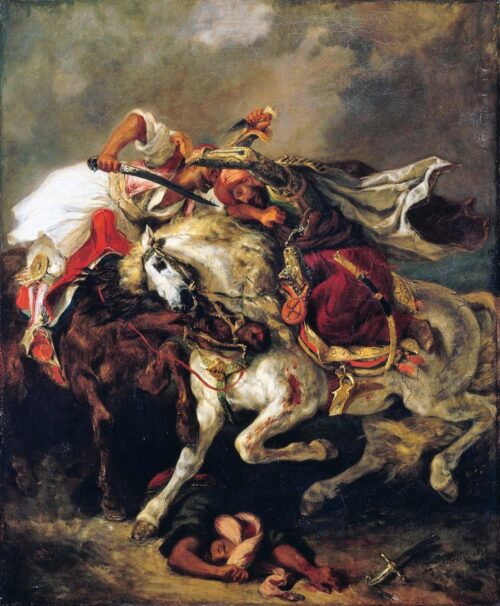 Le combat du Giaour et du Pacha - Eugène Delacroix - Reproductions de tableaux et peintures haut de gamme