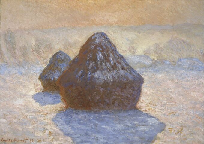 The Haystacks: Snow Effect - Claude Monet