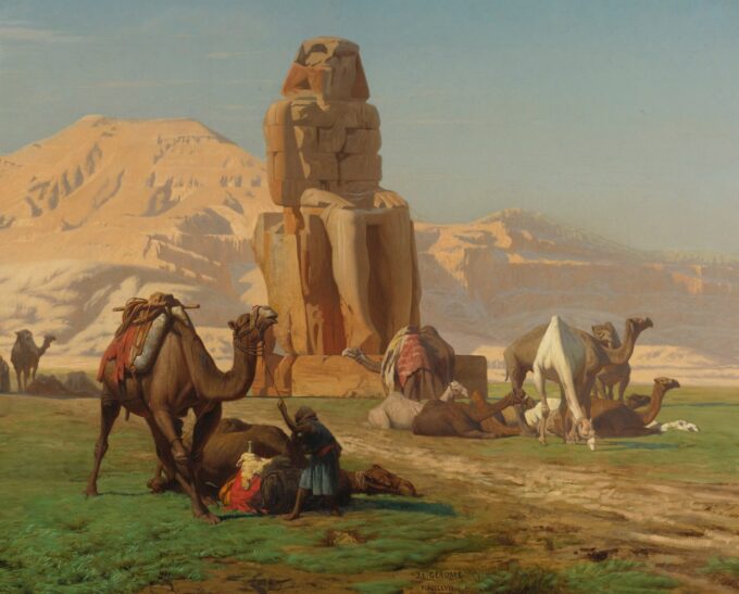 Le Colosse de Memnon - Jean-Léon Gérôme - Reproductions de tableaux et peintures haut de gamme