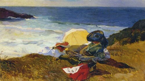 Soleil couchant à Biarritz - Sorolla - Reproductions de tableaux et peintures haut de gamme