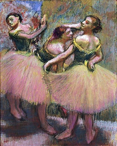 Three Dancers with Green Bodices - Edgar Degas