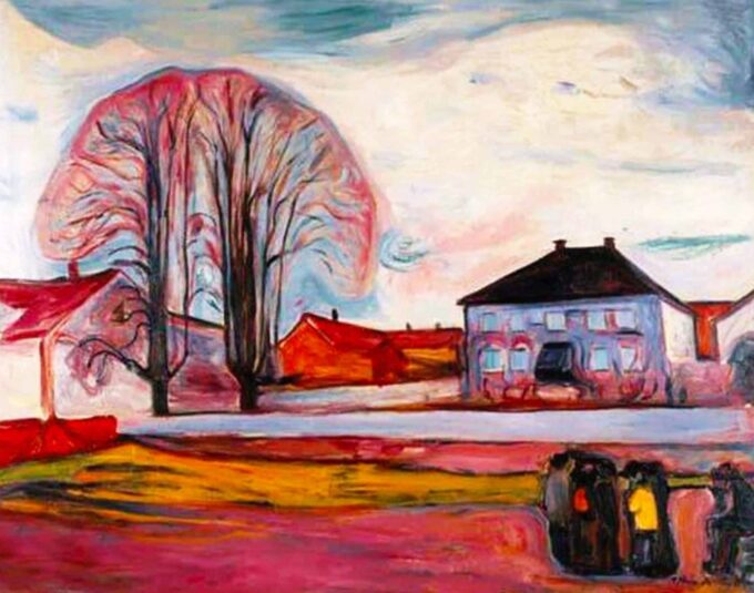 House at Aasgaardstrand - Edvard Munch Oil Painting Reproduction