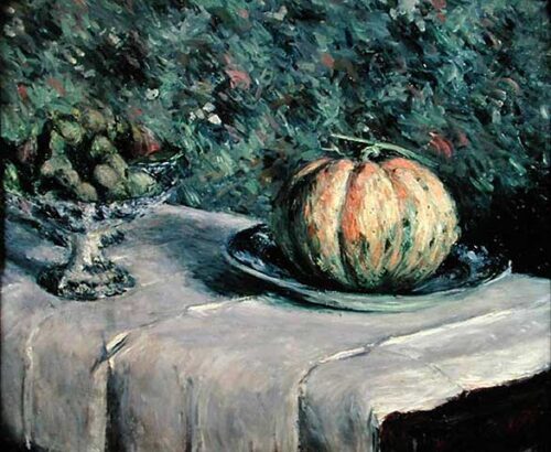 Bol à melon et fruits avec figues - Caillebotte - Reproductions de tableaux et peintures haut de gamme