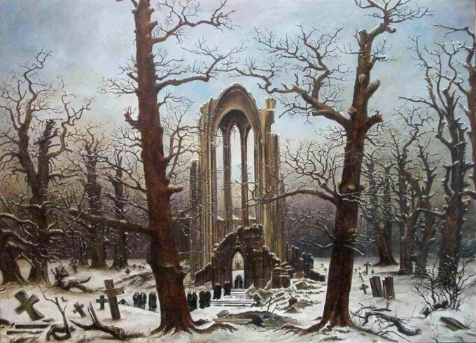 Monastery Cemetery in the Snow - Caspar David Friedrich