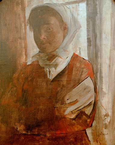 Woman with a White Scarf - Edgar Degas