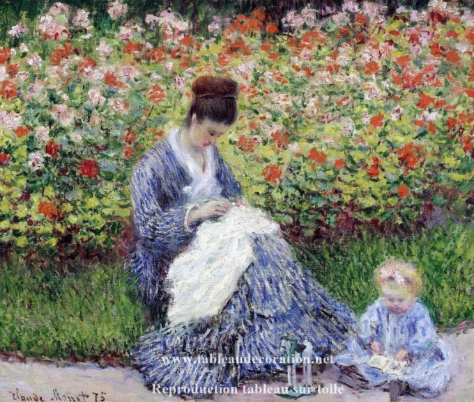 Camille Monet and Child in the Garden - Claude Monet