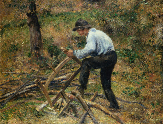 Father Melonbeim with saws - Camille Pissarro