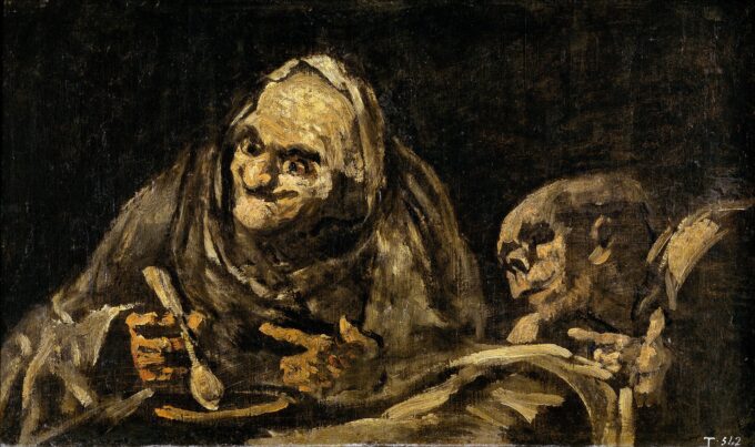 Two old men eating - Francisco de Goya