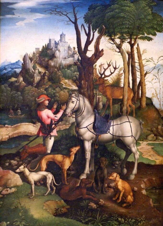 The Vision of Saint Eustace - Albrecht Dürer