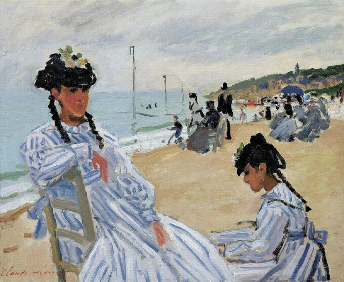 On the Beach at Trouville - Claude Monet