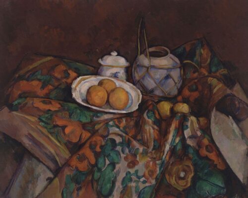 Nature morte avec pot de gingembre, sucrier et oranges - Paul Cézanne - Reproductions de tableaux et peintures haut de gamme