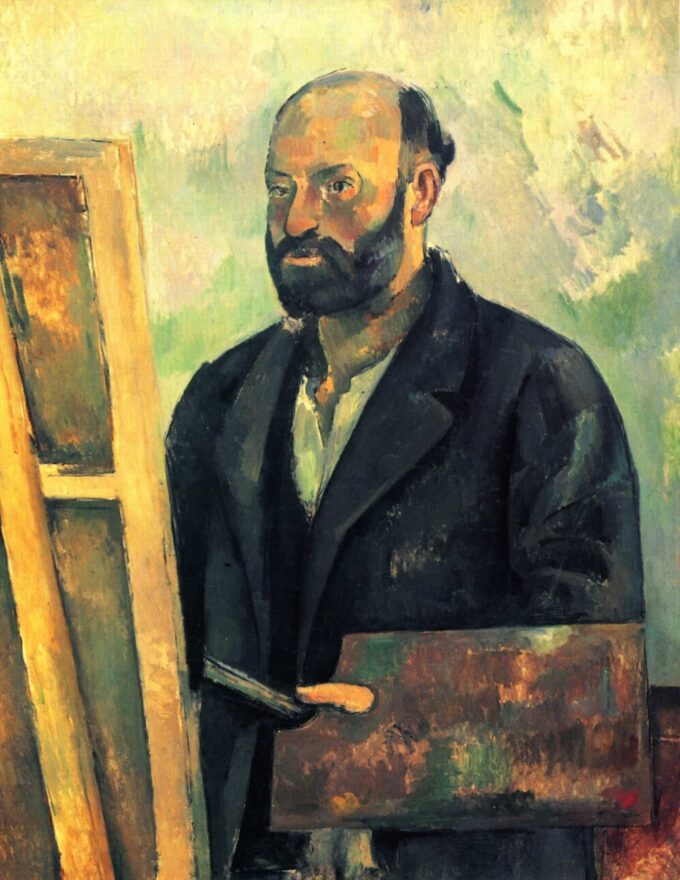 Auto-portrait avec la palette - Paul Cézanne - Reproductions de tableaux et peintures haut de gamme