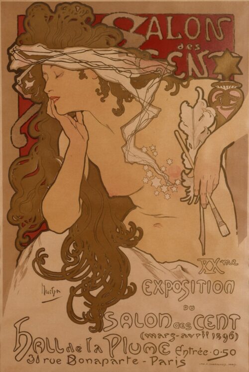 Affiche salon des cents - Mucha - Reproductions de tableaux et peintures haut de gamme