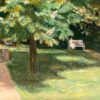 Banc de jardin sous le marronnier - châtaignes fleurissant - Max Liebermann - Reproductions de tableaux et peintures haut de gamme