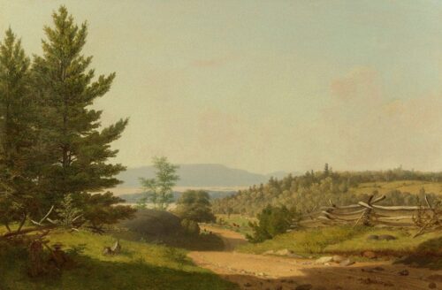 Scène de route près du lac George - Sanford Robinson Gifford - Reproductions de tableaux et peintures haut de gamme