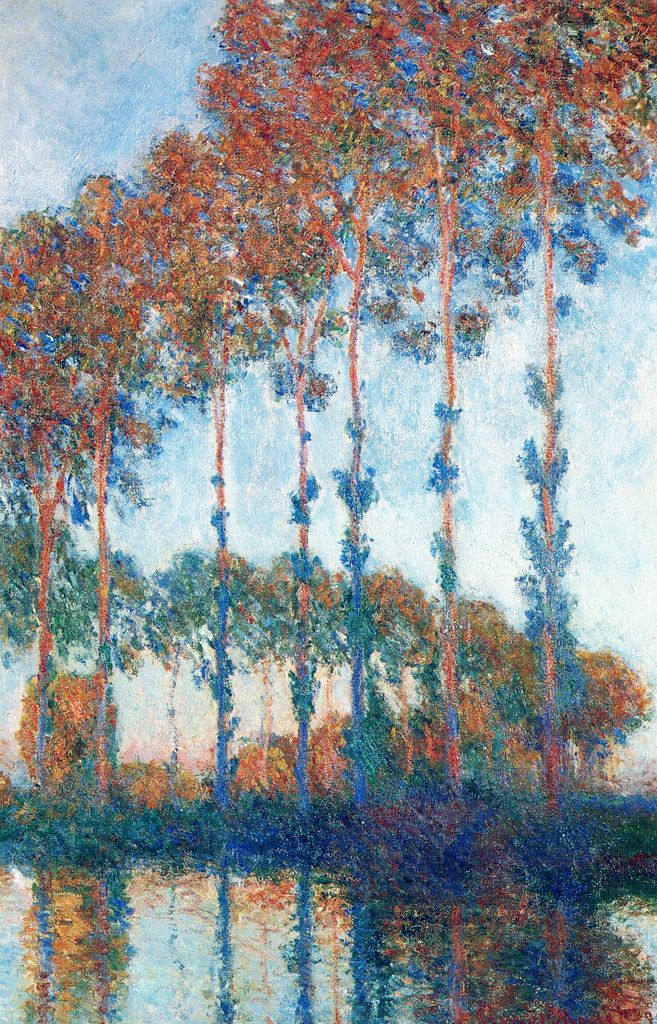 Poplars on the Banks of the Epte River, Sunset Effect - Claude Monet