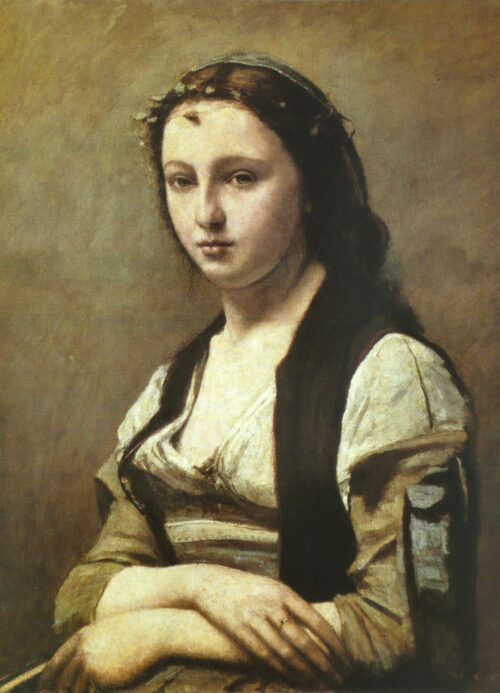 La Femme à la perle - Camille Corot - Reproductions de tableaux et peintures haut de gamme