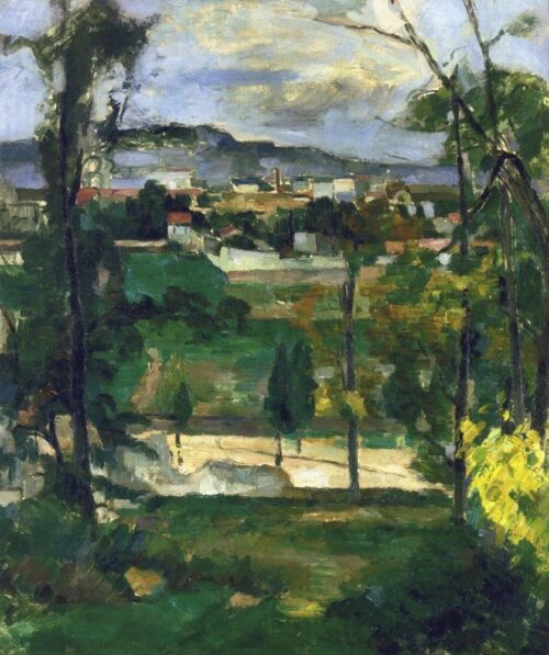 Paysage de village en Ile de France - Paul Cézanne - Reproductions de tableaux et peintures haut de gamme