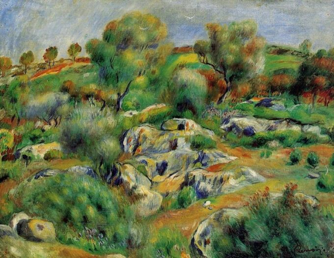 Breton Landscape with Trees and Rocks - Pierre-Auguste Renoir