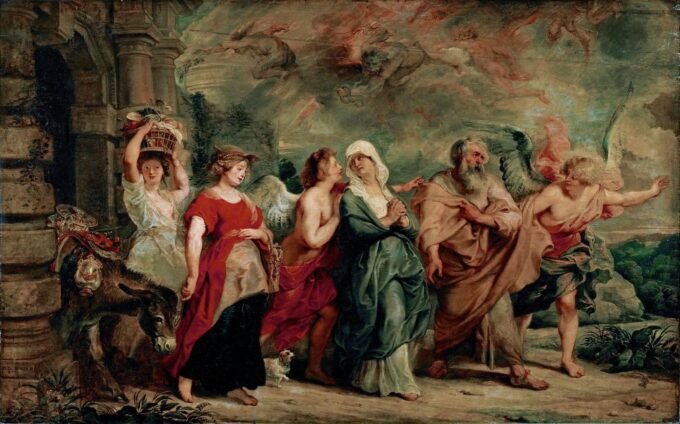 The family of Lot leaves Sodom - Peter Paul Rubens