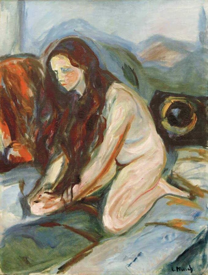 Nude on her knees - Edvard Munch