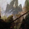 Ravin dans la montagne Elbsandsteing - Caspar David Friedrich - Reproductions de tableaux et peintures haut de gamme