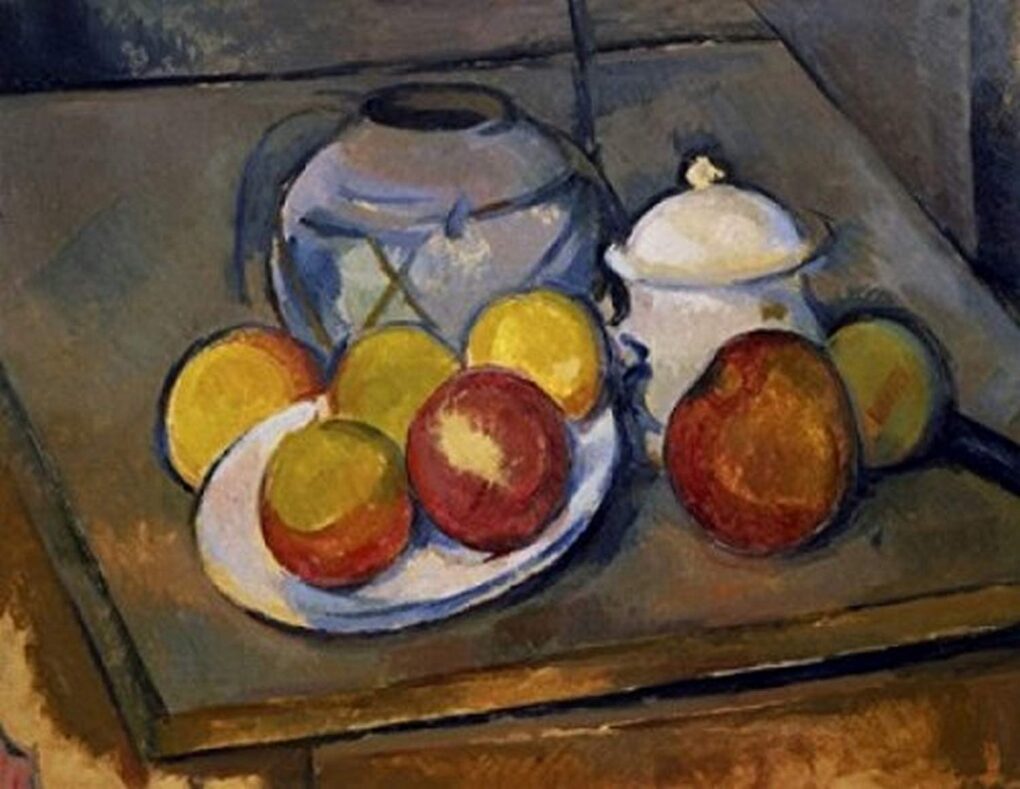 Vase, sucrier et pommes - Paul Cézanne - Reproductions de tableaux et peintures haut de gamme