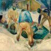 Travailleurs de la route dans la neige - Edvard Munch - Reproductions de tableaux et peintures haut de gamme