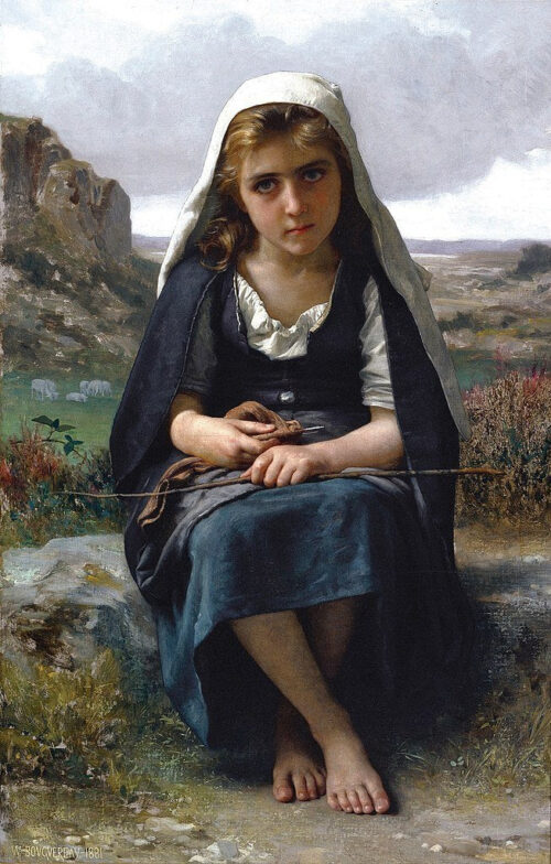 La bergère, 1881 - William Bouguereau - Reproductions de tableaux et peintures haut de gamme