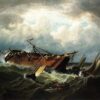 Naufrage au large de Nantucket (également connu sous le nom de Naufrage au large de Nantucket, après une tempête), 1861 - William Bradford - Reproductions de tableaux et peintures haut de gamme