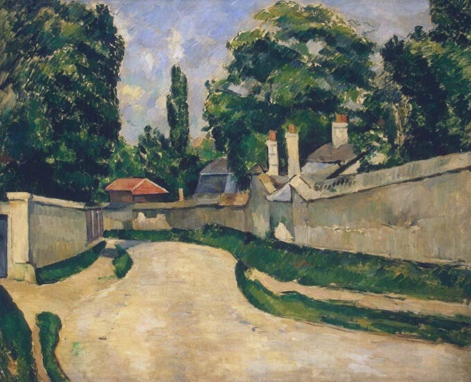 Houses Along a Road - Paul Cézanne Oil Painting Reproduction