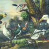 Paysage avec faisans, perroquet et divers oiseaux - Tobias Stranover - Reproductions de tableaux et peintures haut de gamme