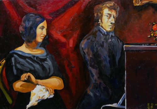 George Sand et Frédéric Chopin - Eugène Delacroix - Reproductions de tableaux et peintures haut de gamme