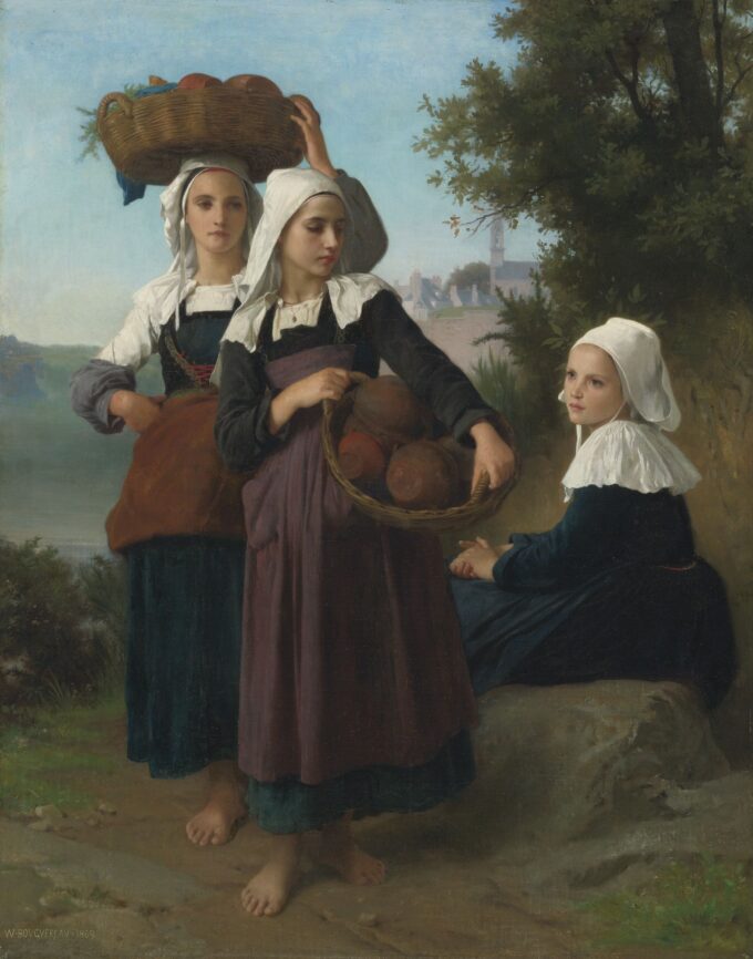 Young girls from Fouesnant returning from the market - William Bouguereau