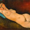 Nu Couché au coussin Bleu - Amedeo Modigliani - Reproductions de tableaux et peintures haut de gamme