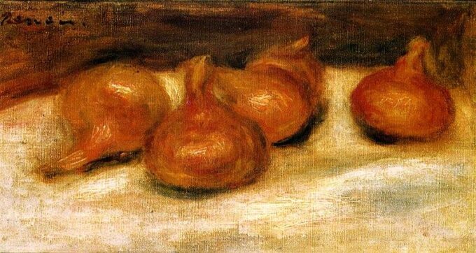 Nature morte aux oignons - Pierre-Auguste Renoir - Reproductions de tableaux et peintures haut de gamme