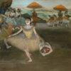 Danseuse au bouquet, saluant sur la scène - Edgar Degas - Reproductions de tableaux et peintures haut de gamme