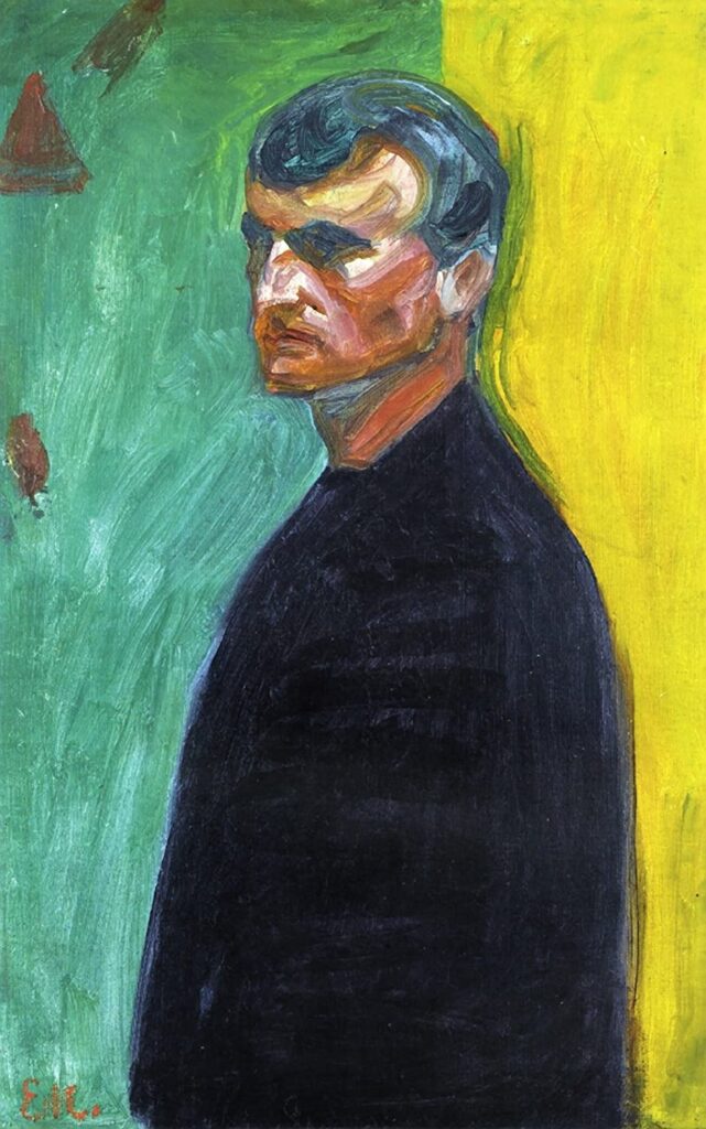 Self-portrait (against bichromy) - Edvard Munch