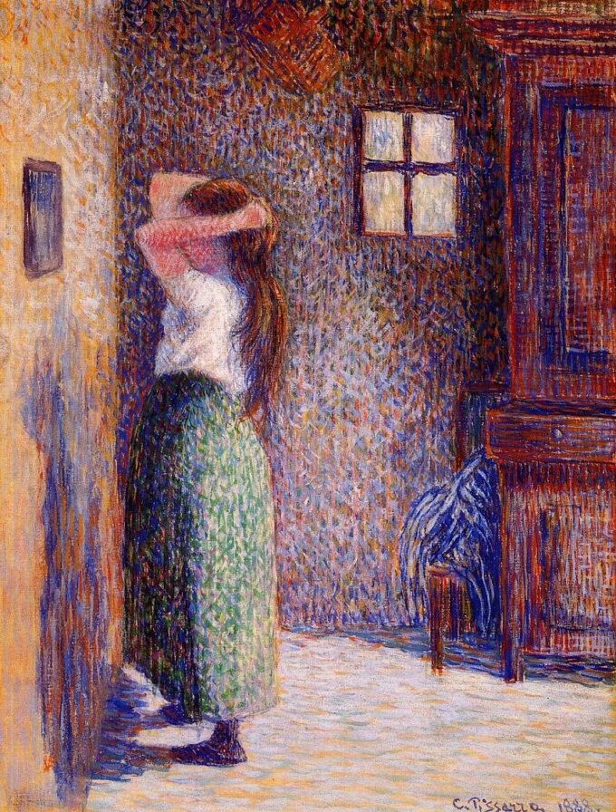 Young Peasant Girl at her Toilet – Camille Pissarro