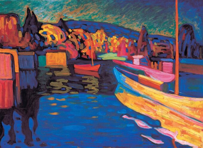 Autumn Landscape with Boats - Vassily Kandinsky