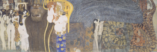 La frise de Beethoven : Les puissances hostiles. Mur du fond - Gustav Klimt - Reproductions de tableaux et peintures haut de gamme