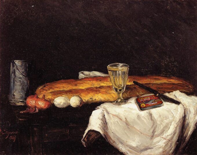 Still Life with Bread and Eggs - Paul Cézanne Oil Painting Reproduction