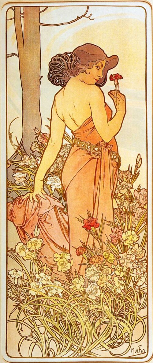 l'oeillet - Mucha - Reproductions de tableaux et peintures haut de gamme