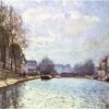 Vue sur le canal Saint-Martin - Alfred Sisley - Reproductions de tableaux et peintures haut de gamme