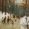 Patineurs sur le lac gelé au jardin animal de Berlin - Max Liebermann - Reproductions de tableaux et peintures haut de gamme