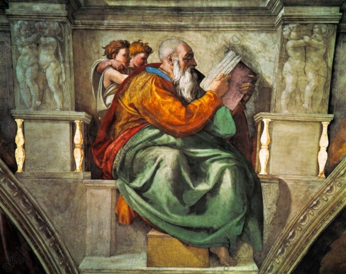 Prophet Zechariah, detail from the Sistine Chapel - Michelangelo