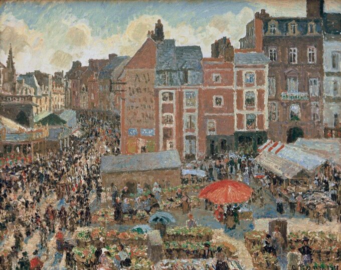 Fair at Dieppe, The Sun, Afternoon - Camille Pissarro